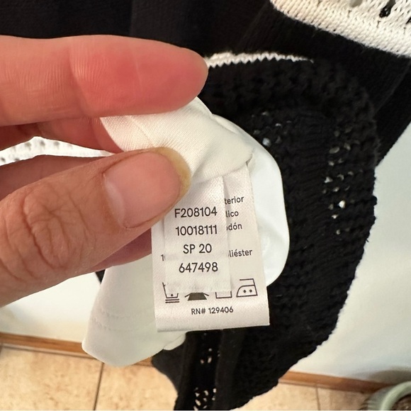 VENUS Black and White Sheath Dress 3/4 Sleeve Crew Neck Size Medium Knit - Picture 7 of 11